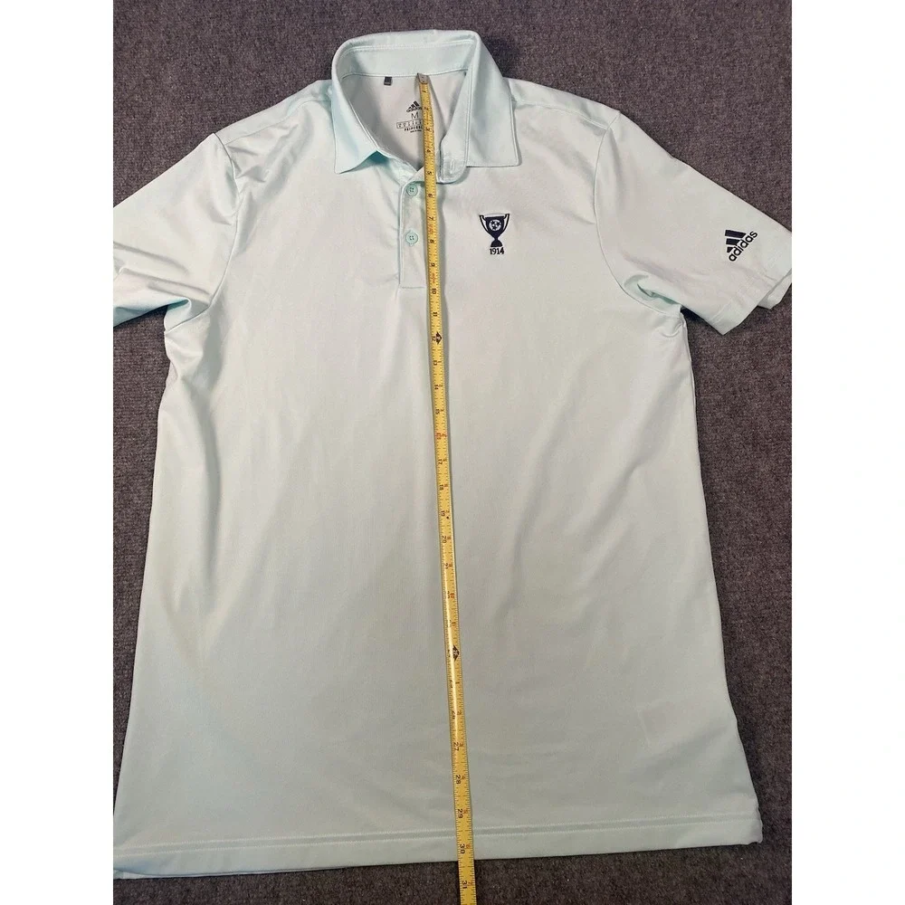 Adidas Golf Polo Shirt Mens Medium Light Green Performance Stretch TGA